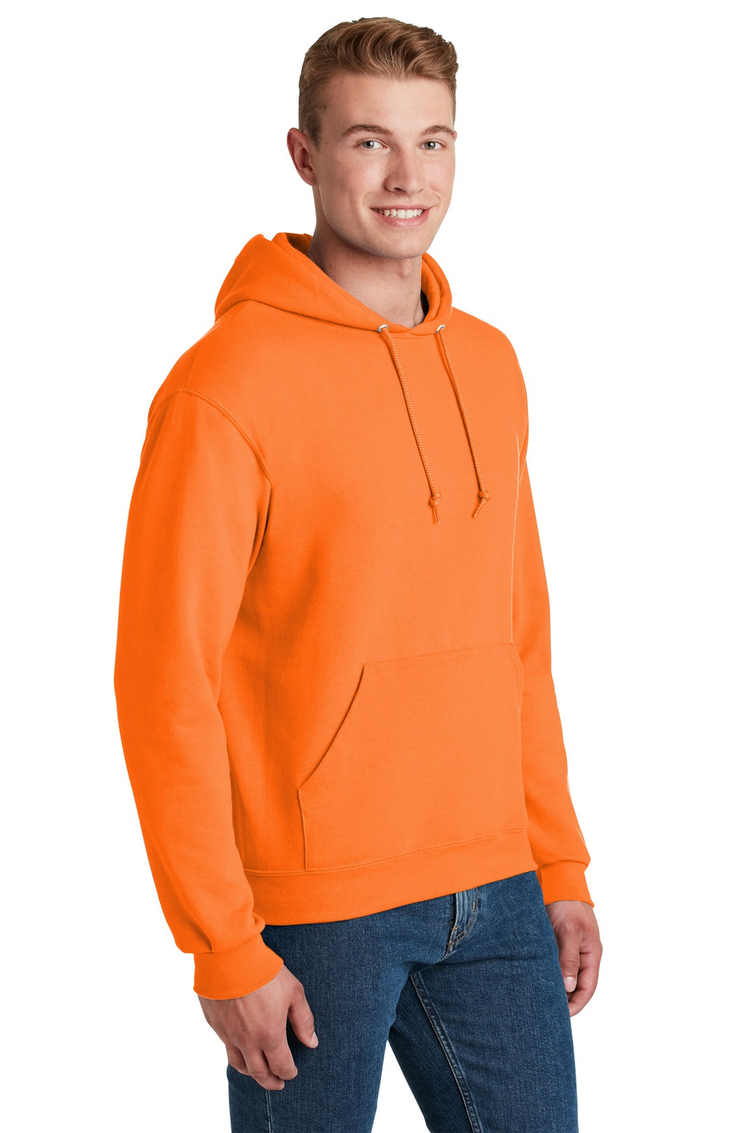 Safety Orange Jerzees NuBlend Pullover Hooded Sweatshirt. 996M