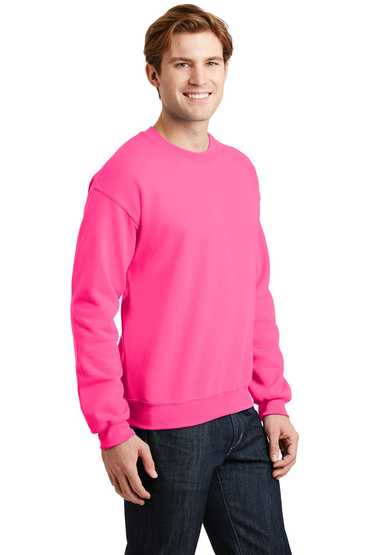 Safety Pink Gildan Heavy Blend Crewneck Sweatshirt. 18000