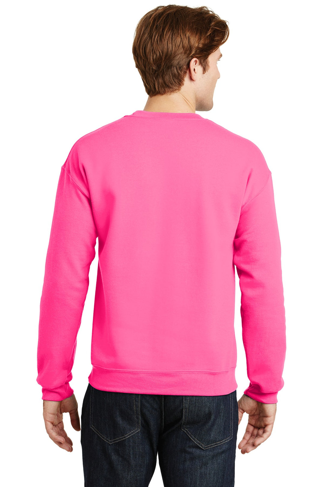 Safety Pink Gildan Heavy Blend Crewneck Sweatshirt. 18000