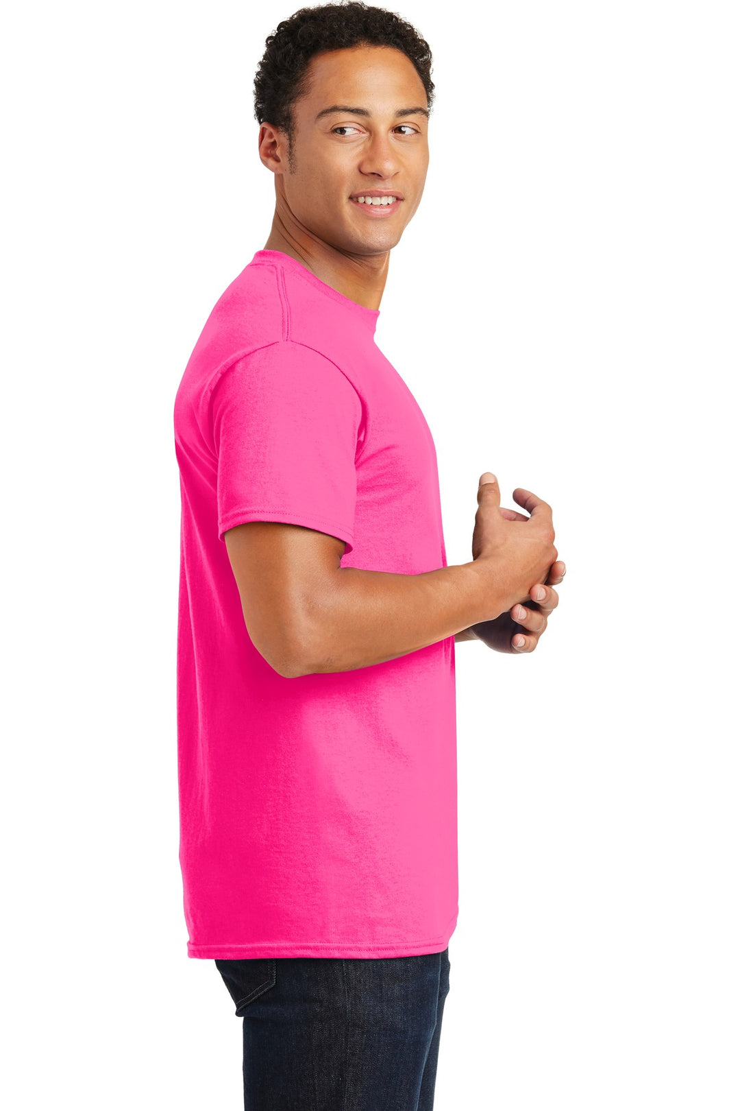 Safety Pink Gildan - Ultra Cotton 100% US Cotton T-Shirt. 2000
