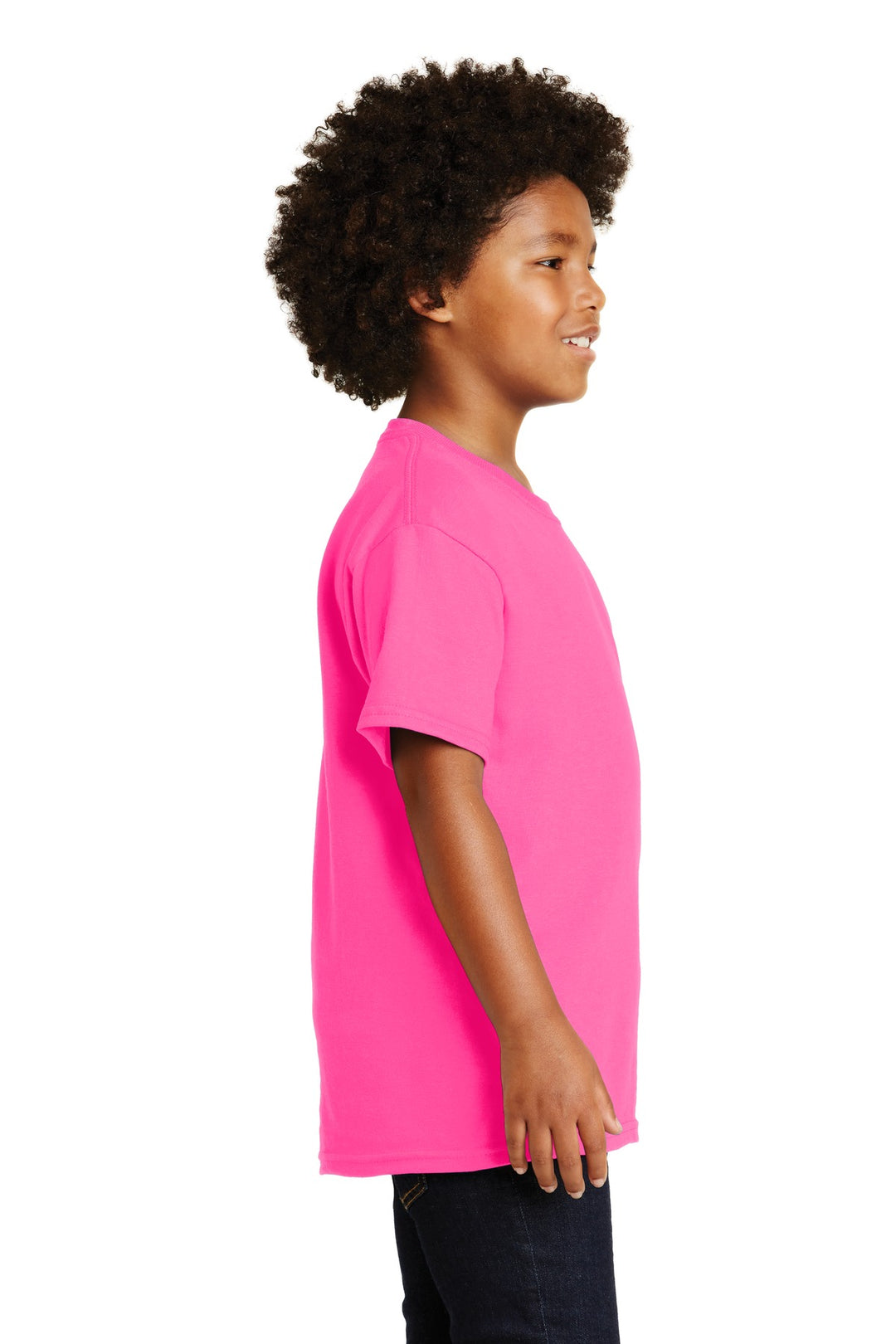 Safety Pink Gildan - Youth Ultra Cotton 100% US Cotton T-Shirt. 2000B