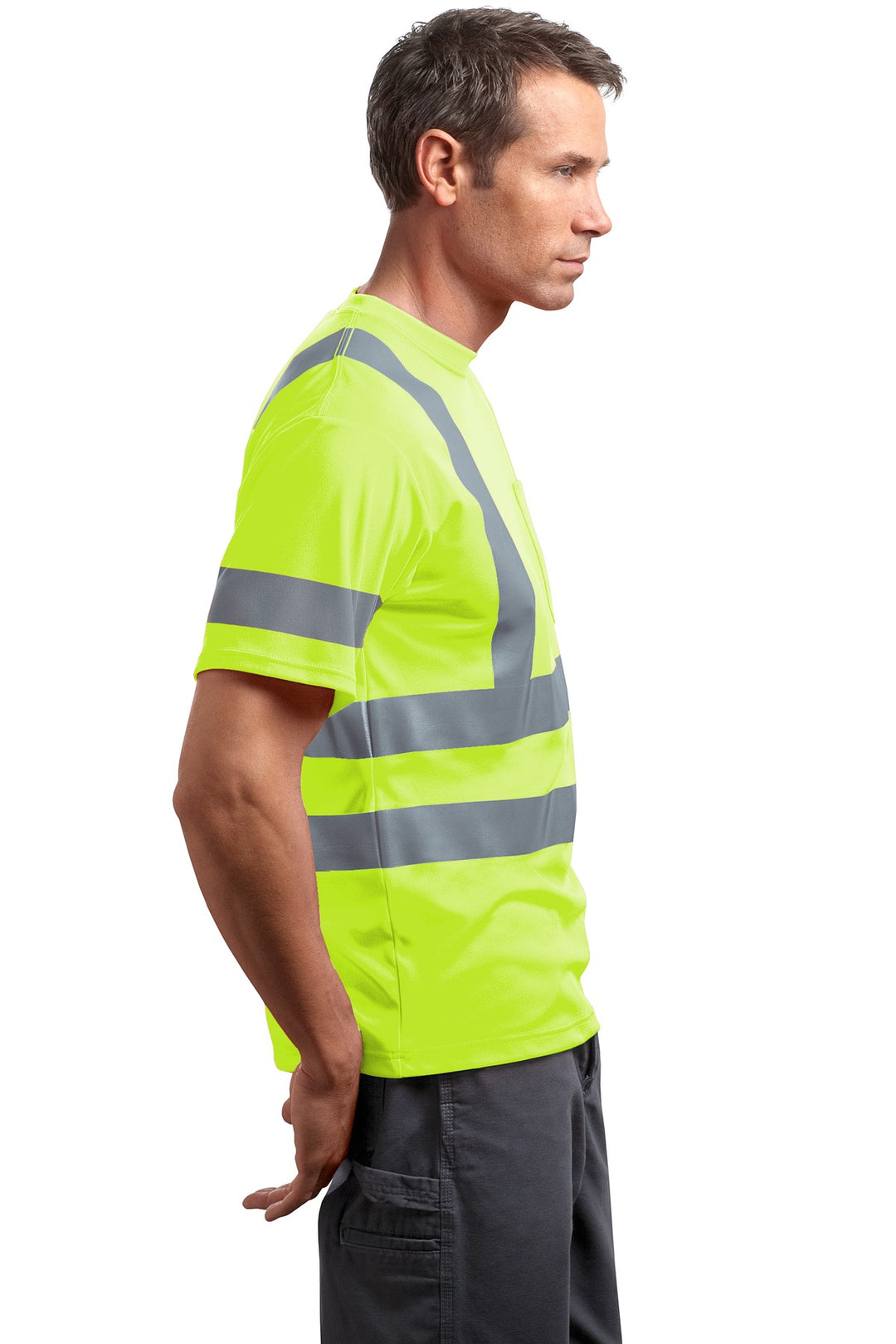 Safety Yellow CornerStone - ANSI 107 Class 3 Short Sleeve Snag-Resistant Reflective T-Shirt. CS408