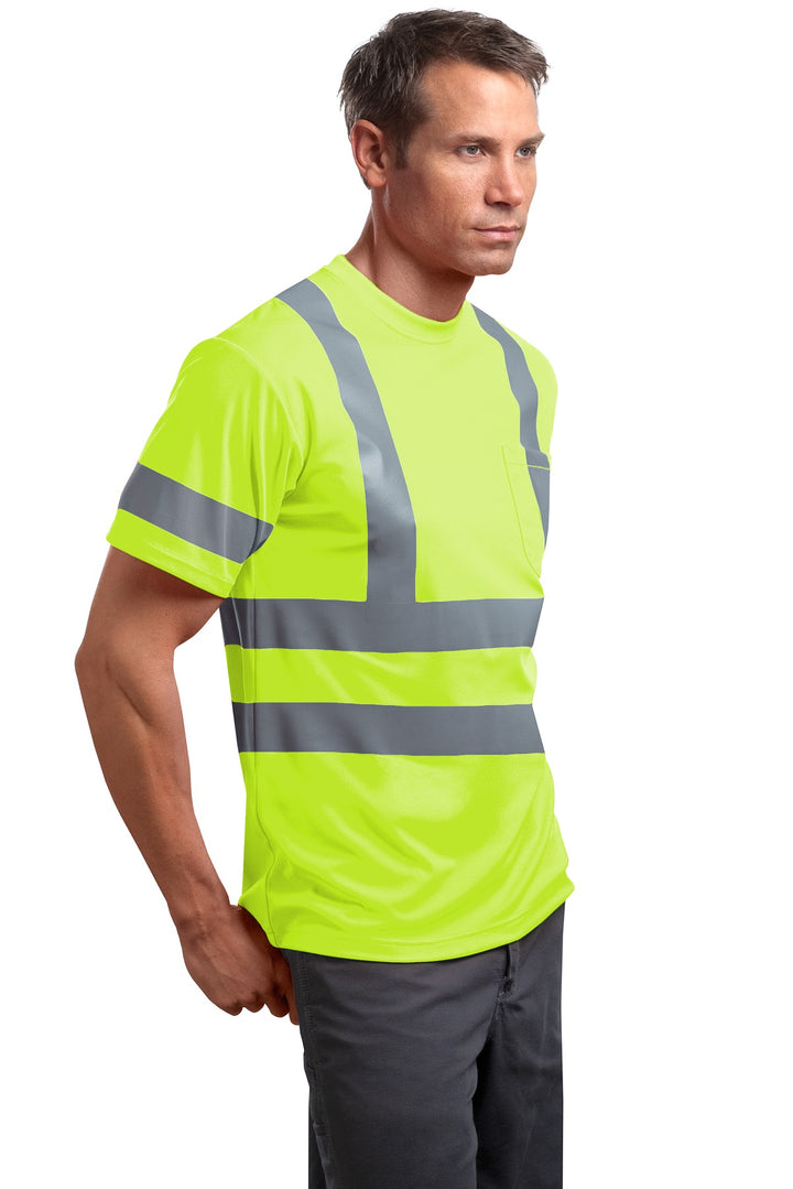Safety Yellow CornerStone - ANSI 107 Class 3 Short Sleeve Snag-Resistant Reflective T-Shirt. CS408