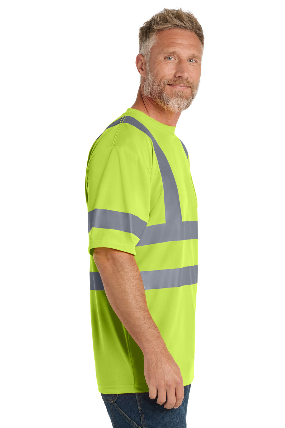 Safety Yellow CornerStone - ANSI 107 Class 3 Short Sleeve Snag-Resistant Reflective T-Shirt. CS408