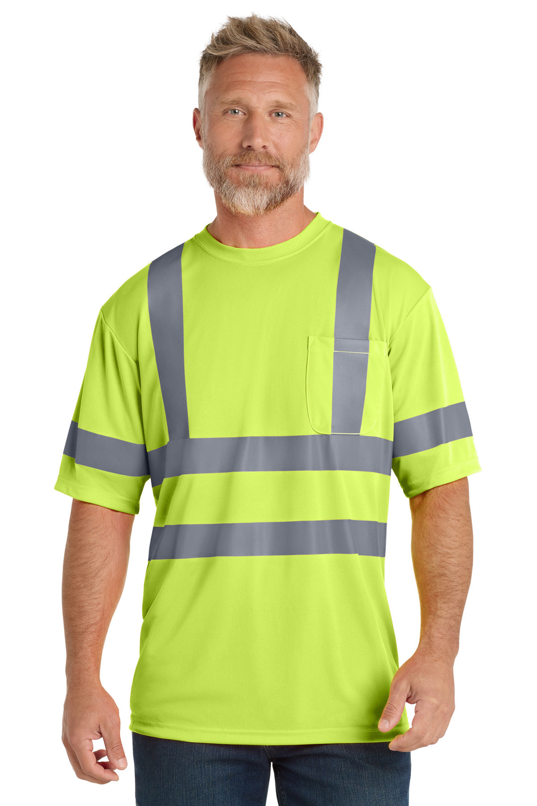 Safety Yellow CornerStone - ANSI 107 Class 3 Short Sleeve Snag-Resistant Reflective T-Shirt. CS408