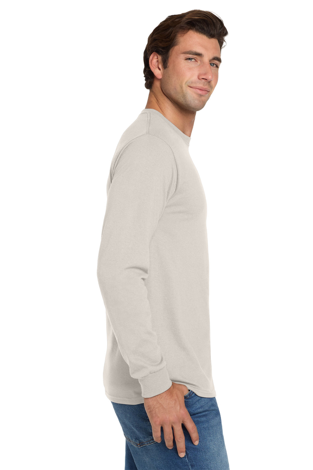 Sandstone Jerzees - Dri-Power 50/50 Cotton/Poly Long Sleeve T-Shirt. 29LS