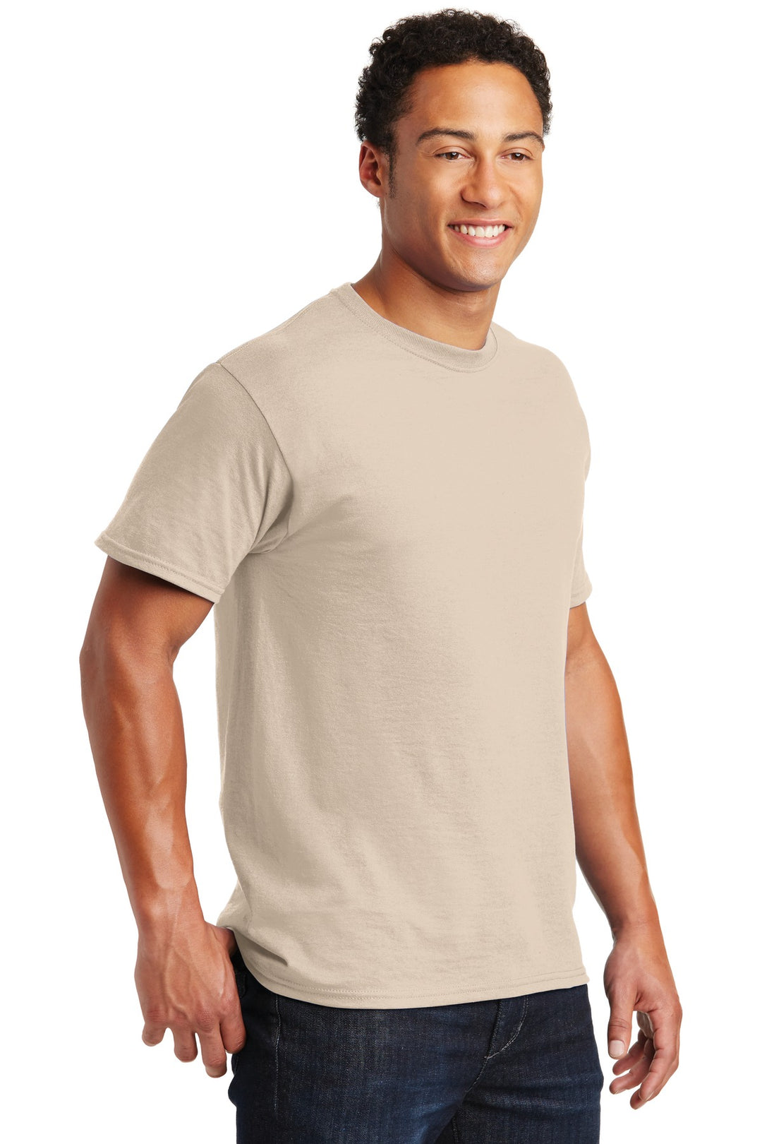 Sandstone Jerzees - Dri-Power 50/50 Cotton/Poly T-Shirt. 29M