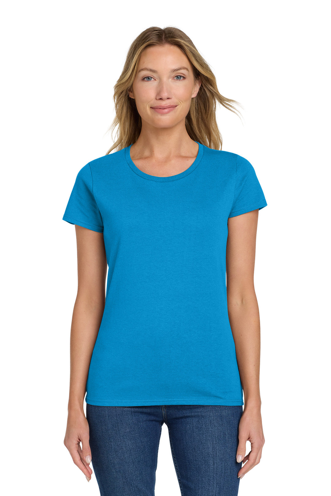 Sapphire Gildan Women's Heavy Cotton 100% Cotton T-Shirt. 5000L