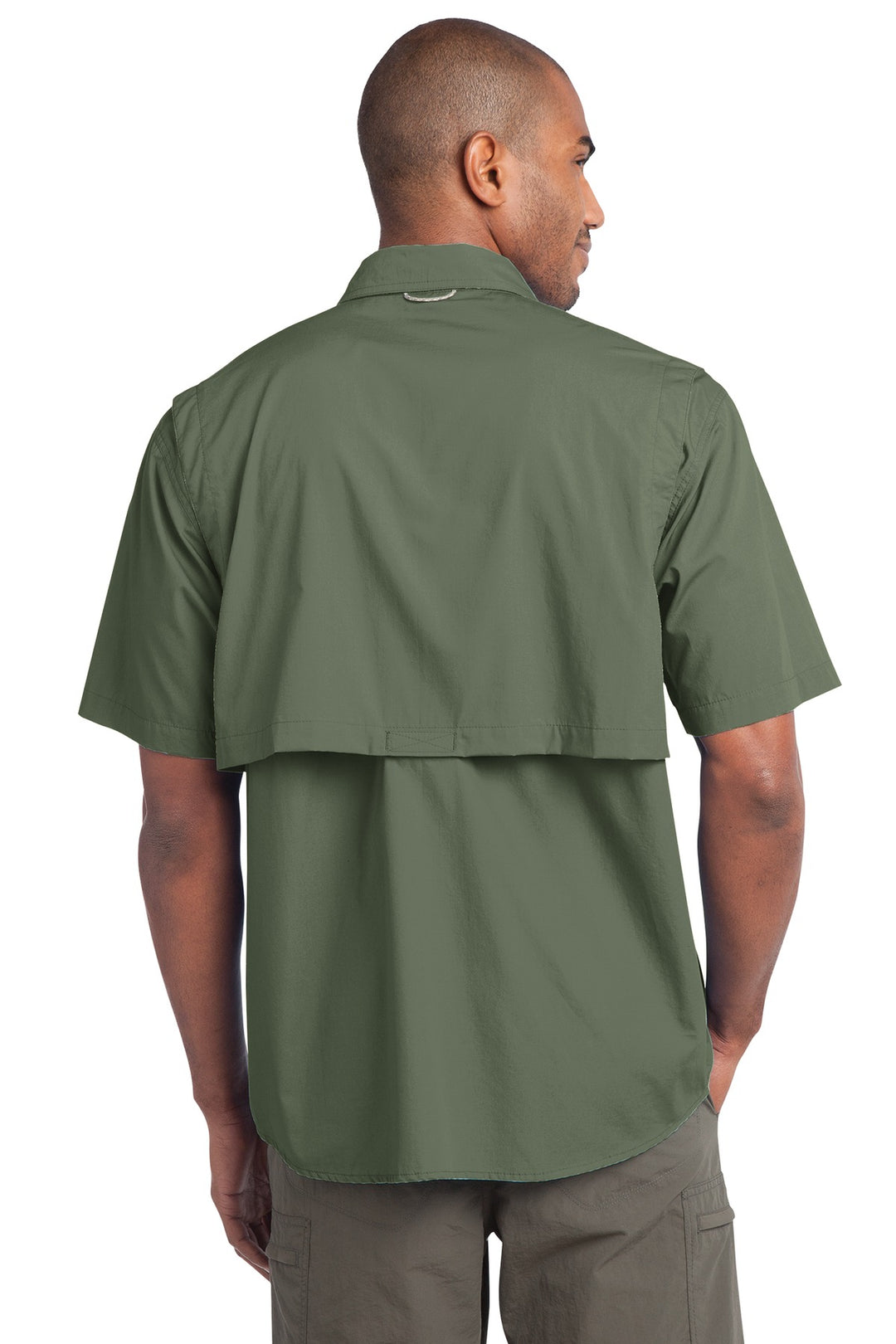 Seagrass Green Eddie Bauer - Short Sleeve Fishing Shirt. EB608
