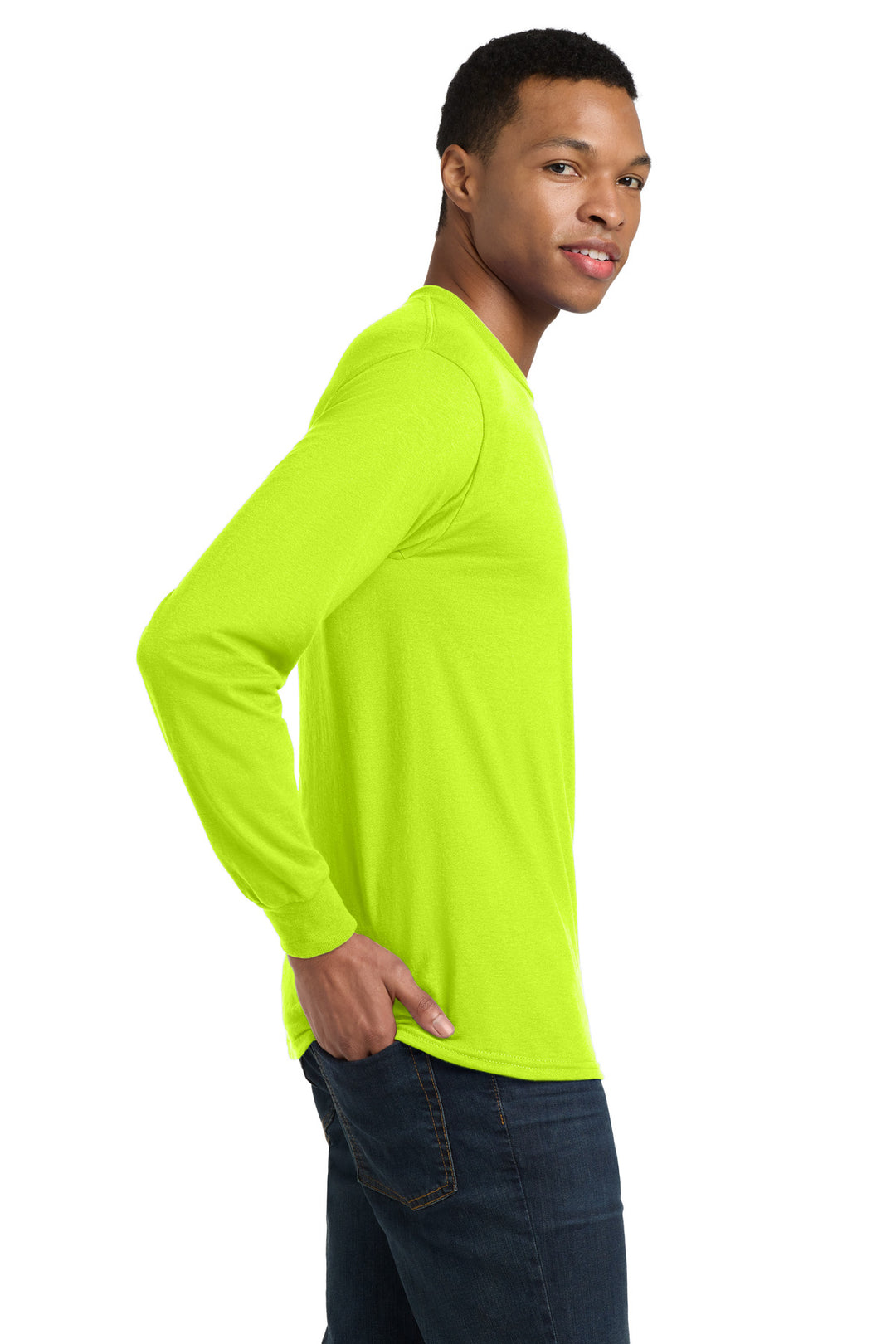 SftyGrn Gildan - DryBlend 50 Cotton/50 Poly Long Sleeve T-Shirt. 8400