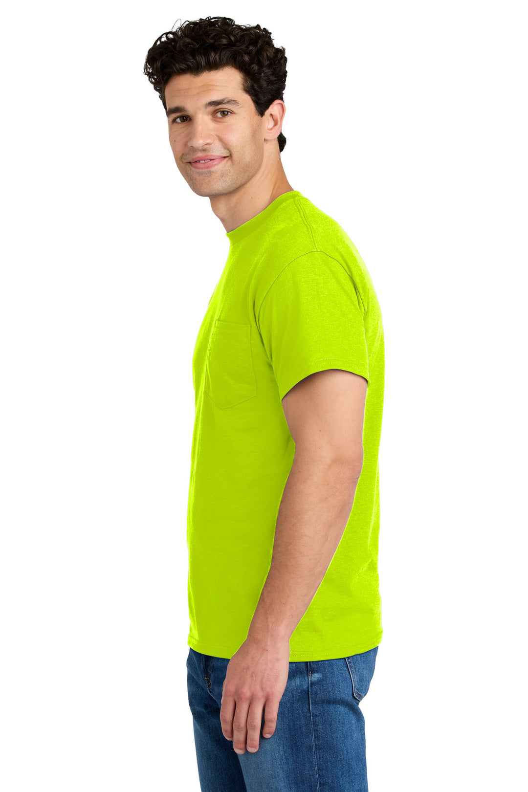 SftyGrn Gildan - DryBlend 50 Cotton/50 Poly Pocket T-Shirt. 8300
