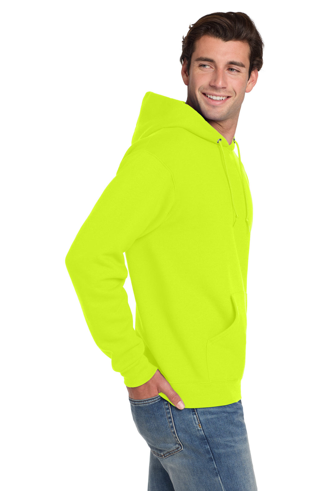 SftyGrn Jerzees Super Sweats NuBlend - Pullover Hooded Sweatshirt. 4997M