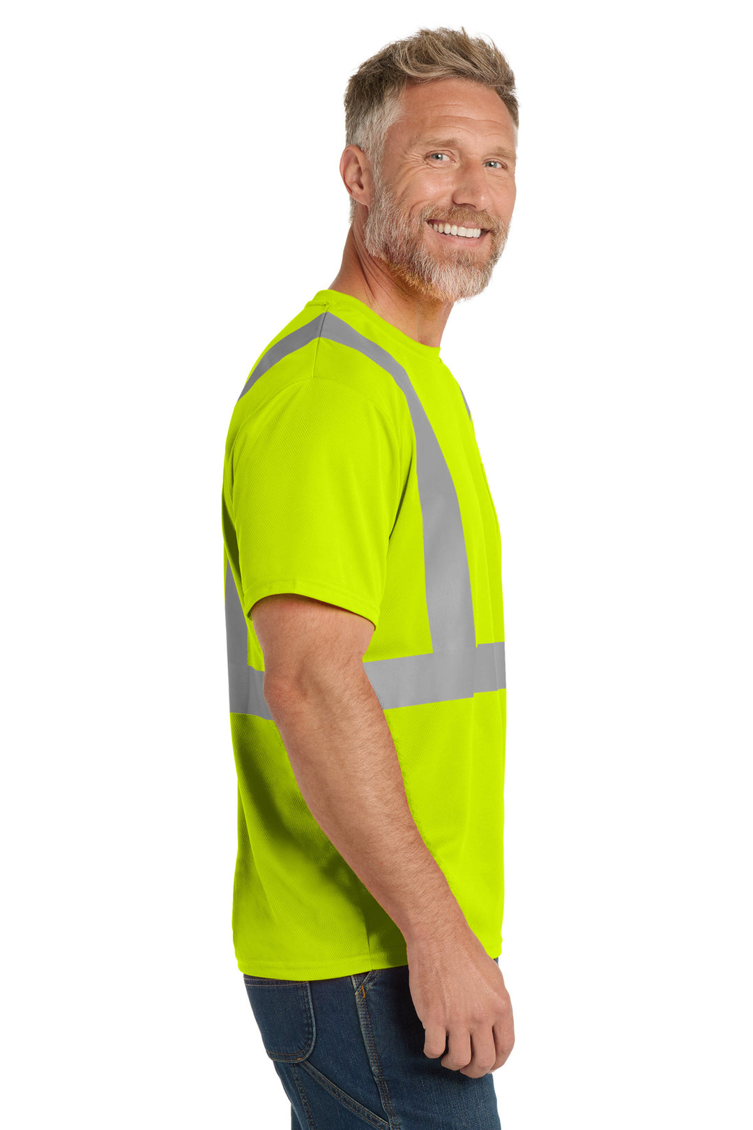 SftyYellow CornerStone ANSI 107 Class 2 Mesh Tee. CS200