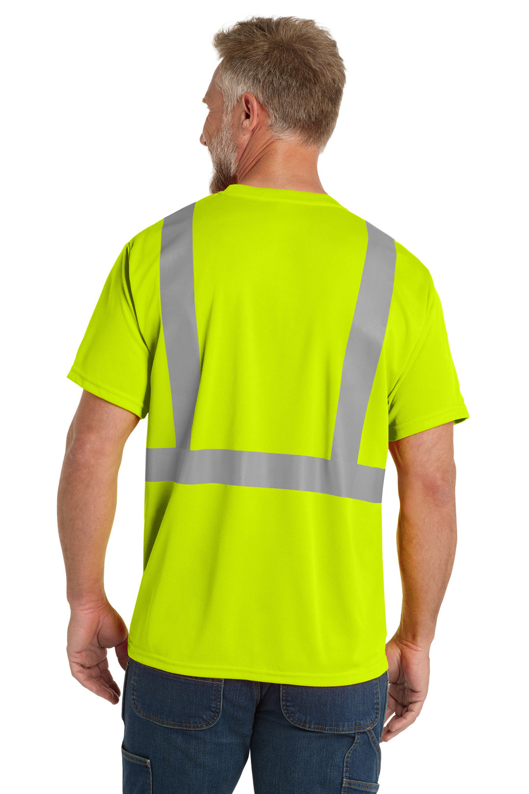 SftyYellow CornerStone ANSI 107 Class 2 Mesh Tee. CS200