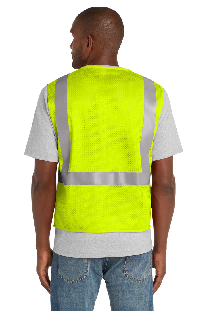 SftyYellow CornerStone ANSI 107 Class 2 Mesh Zippered Vest. CSV102