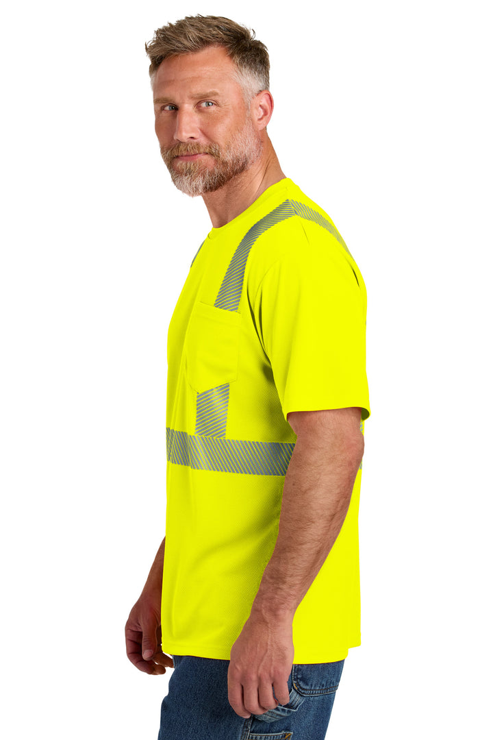 SftyYellow CornerStone ANSI 107 Class 2 Segmented Tape Tee CS204
