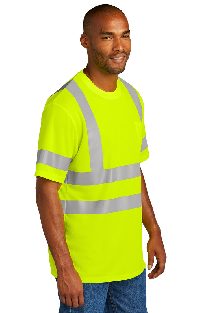 SftyYellow CornerStone ANSI 107 Class 3 Mesh Tee. CS202
