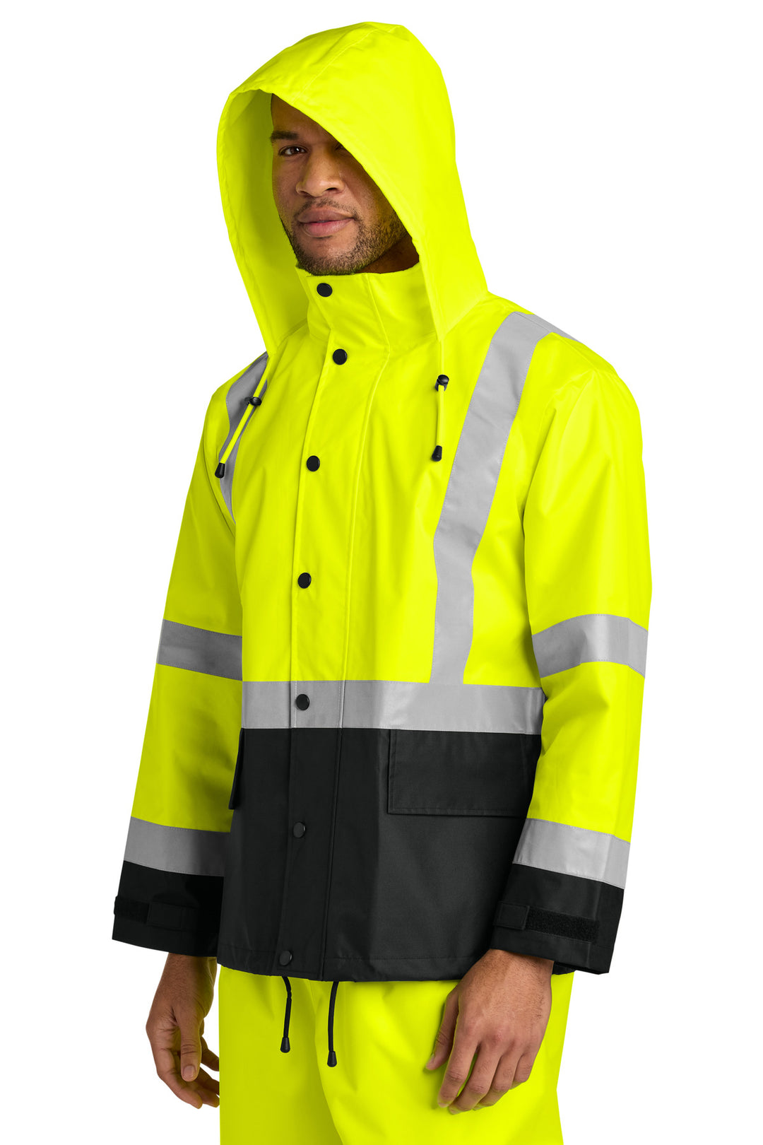 SftyYl/Blk CornerStone ANSI 107 Class 3 Rain Jacket CSJ504