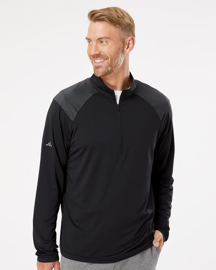 Shoulder Stripe Quarter-Zip Pullover - A520  grouped