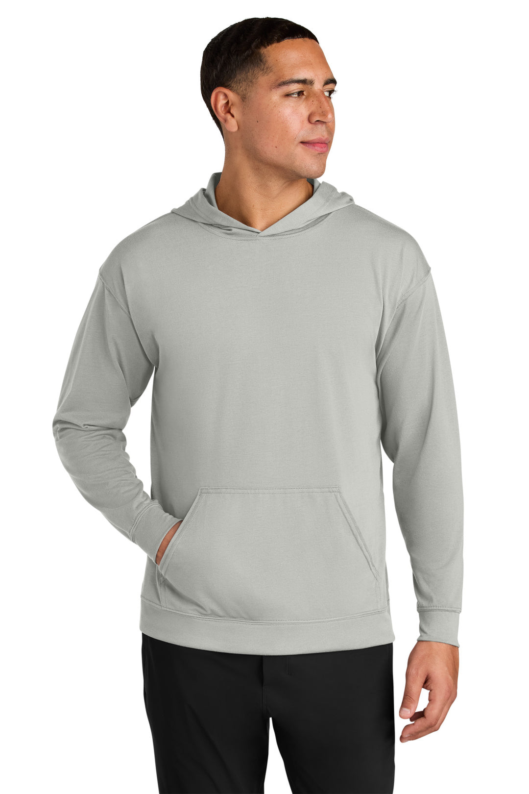 Silver A4 Softek Long Sleeve Hooded Tee A4N3528