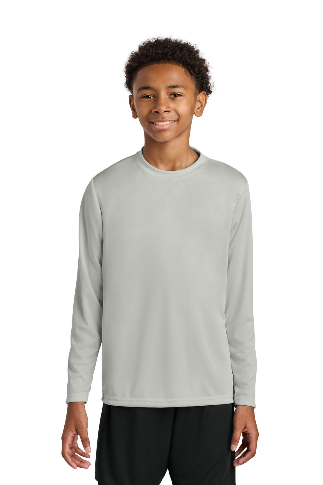 Silver A4 Youth Cooling Performance Long Sleeve Tee A4NB3165