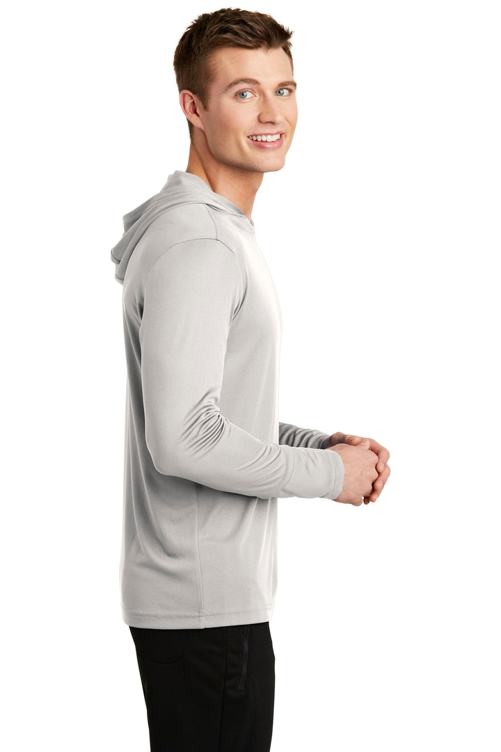 Silver Sport-Tek PosiCharge Competitor Hooded Pullover. ST358