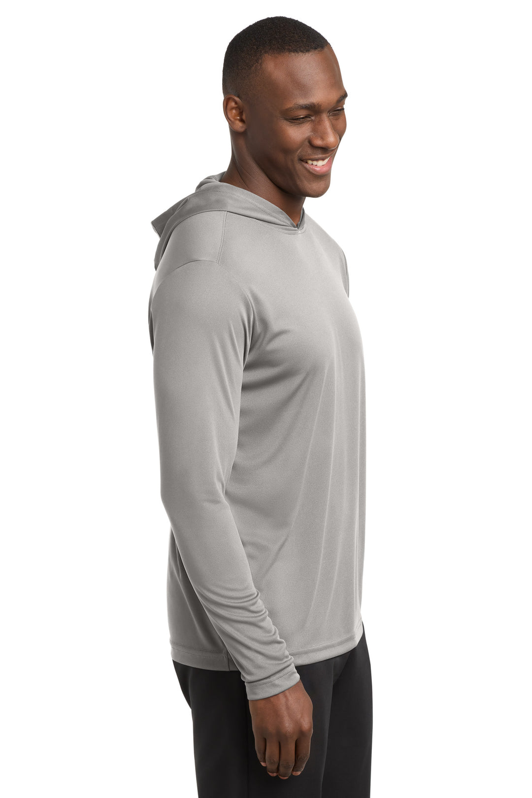 Silver Sport-Tek PosiCharge Competitor Hooded Pullover. ST358