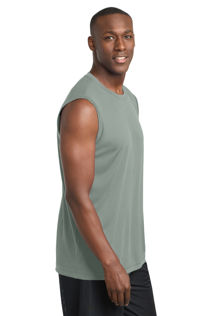 Silver Sport-Tek Sleeveless PosiCharge Competitor Tee. ST352