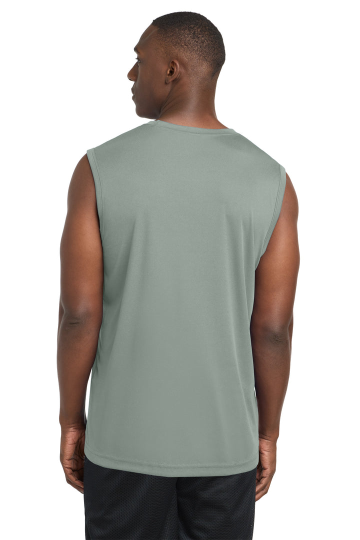 Silver Sport-Tek Sleeveless PosiCharge Competitor Tee. ST352