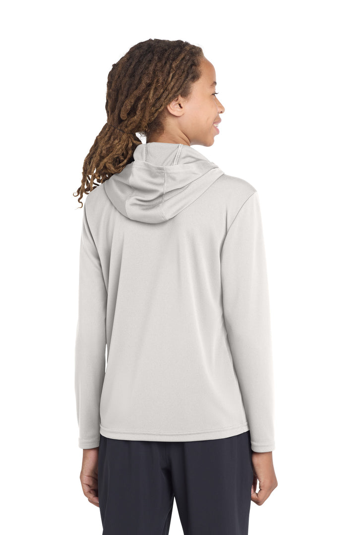 Silver Sport-Tek Youth PosiCharge Competitor Hooded Pullover. YST358