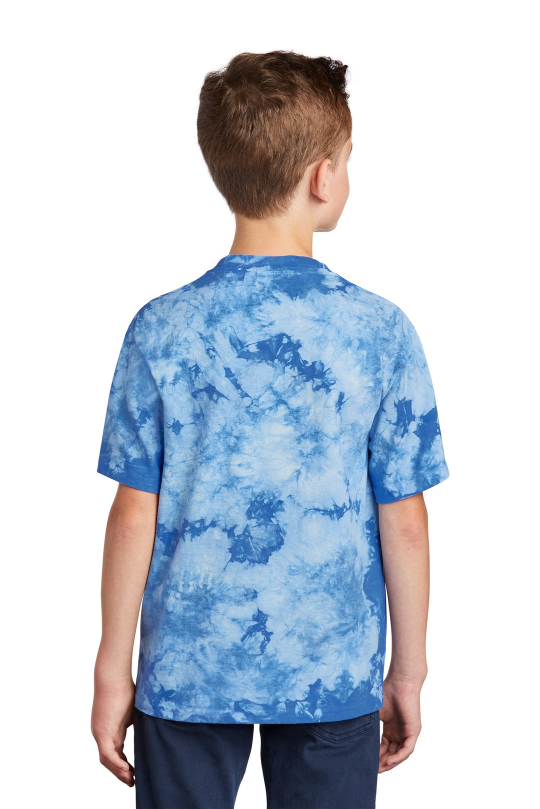 Sky Blue Port & Company Youth Crystal Tie-Dye Tee PC145Y
