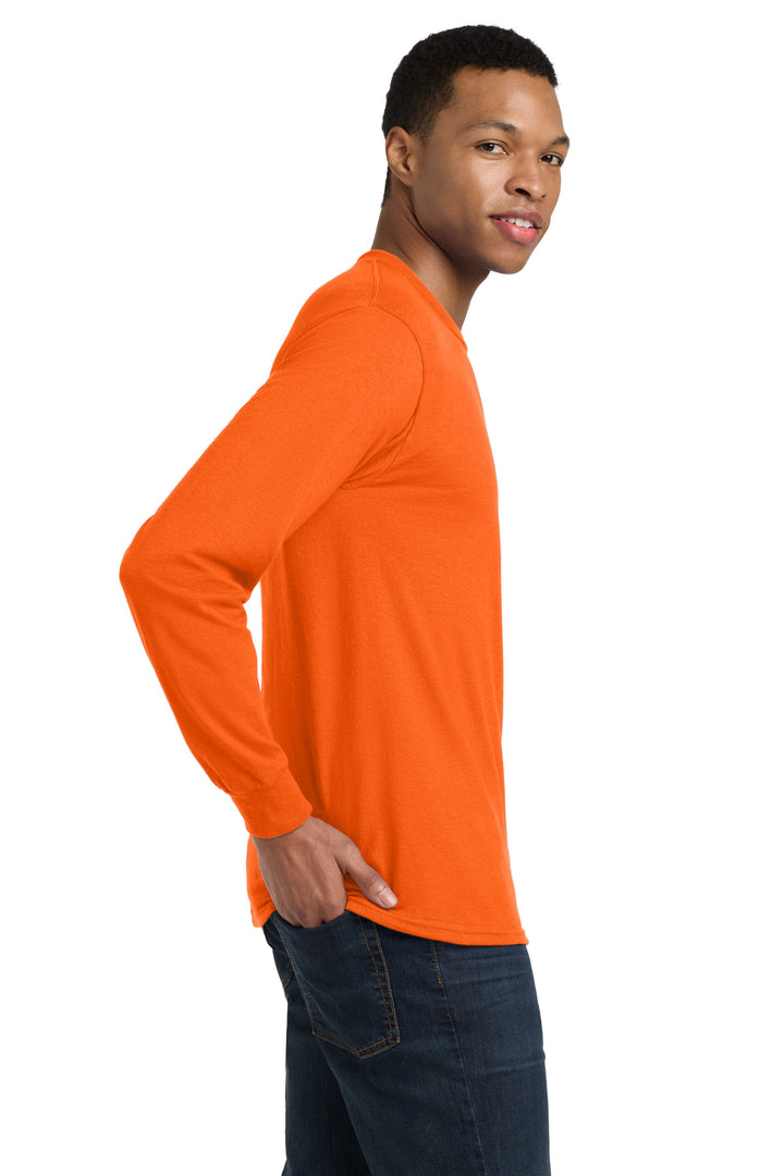 SOrange Gildan - DryBlend 50 Cotton/50 Poly Long Sleeve T-Shirt. 8400