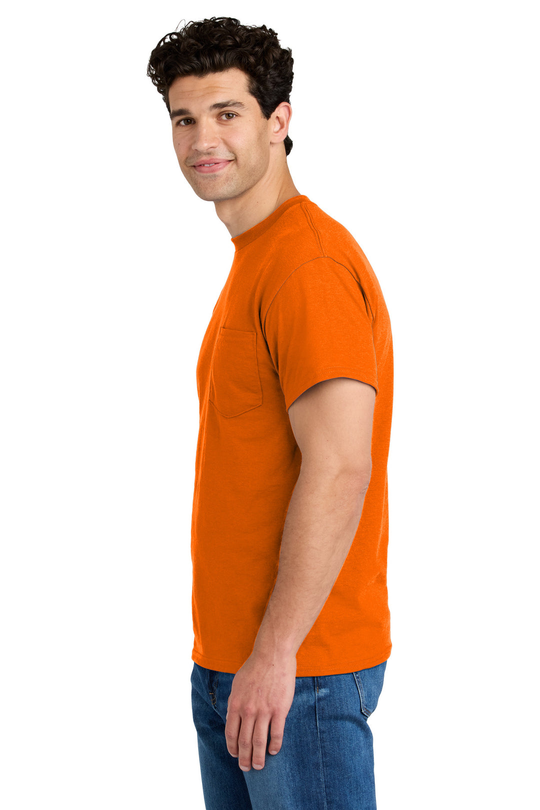 SOrange Gildan - DryBlend 50 Cotton/50 Poly Pocket T-Shirt. 8300