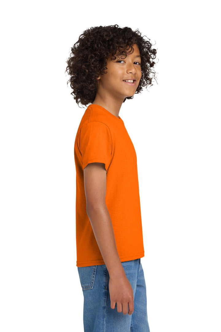 SOrange Gildan Youth DryBlend 50 Cotton/50 Poly T-Shirt. 8000B