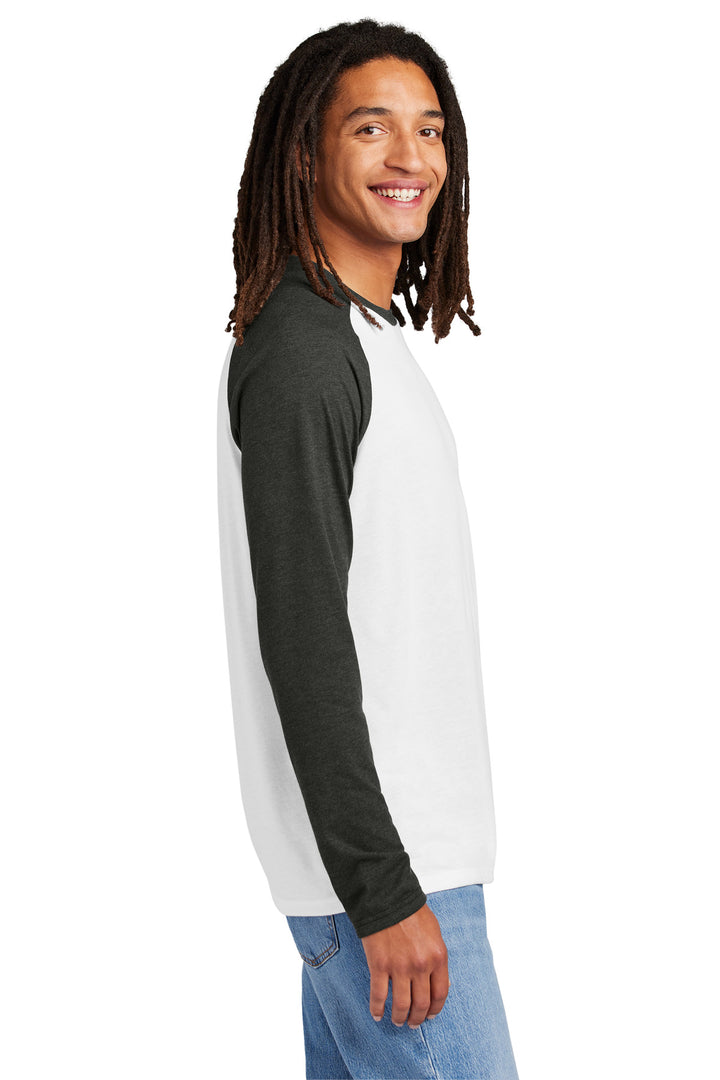 SpcBlk/BtW Allmade Unisex Tri-Blend Long Sleeve Colorblock Raglan AL6009