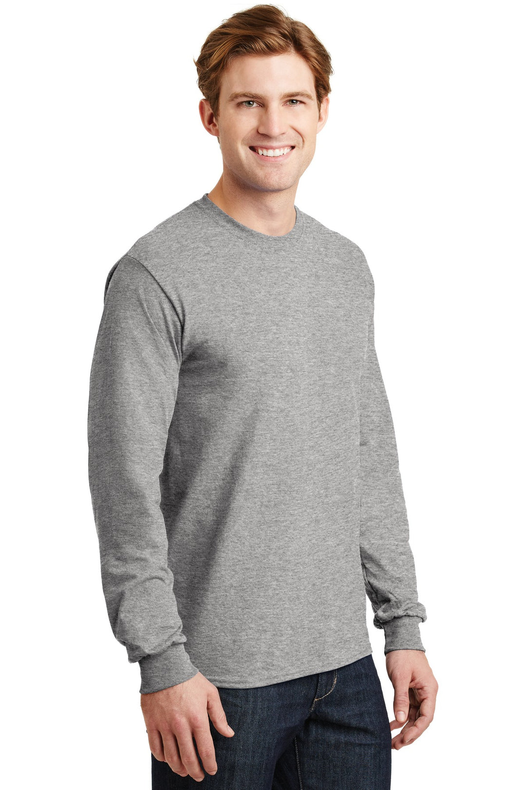 Sport Grey Gildan - DryBlend 50 Cotton/50 Poly Long Sleeve T-Shirt. 8400