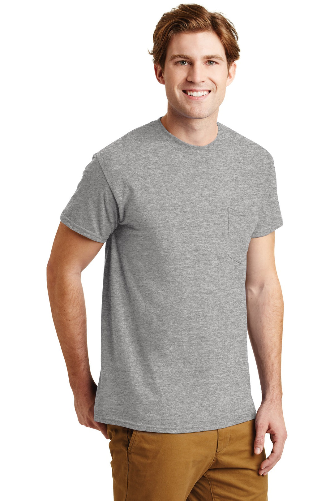 Sport Grey Gildan - DryBlend 50 Cotton/50 Poly Pocket T-Shirt. 8300