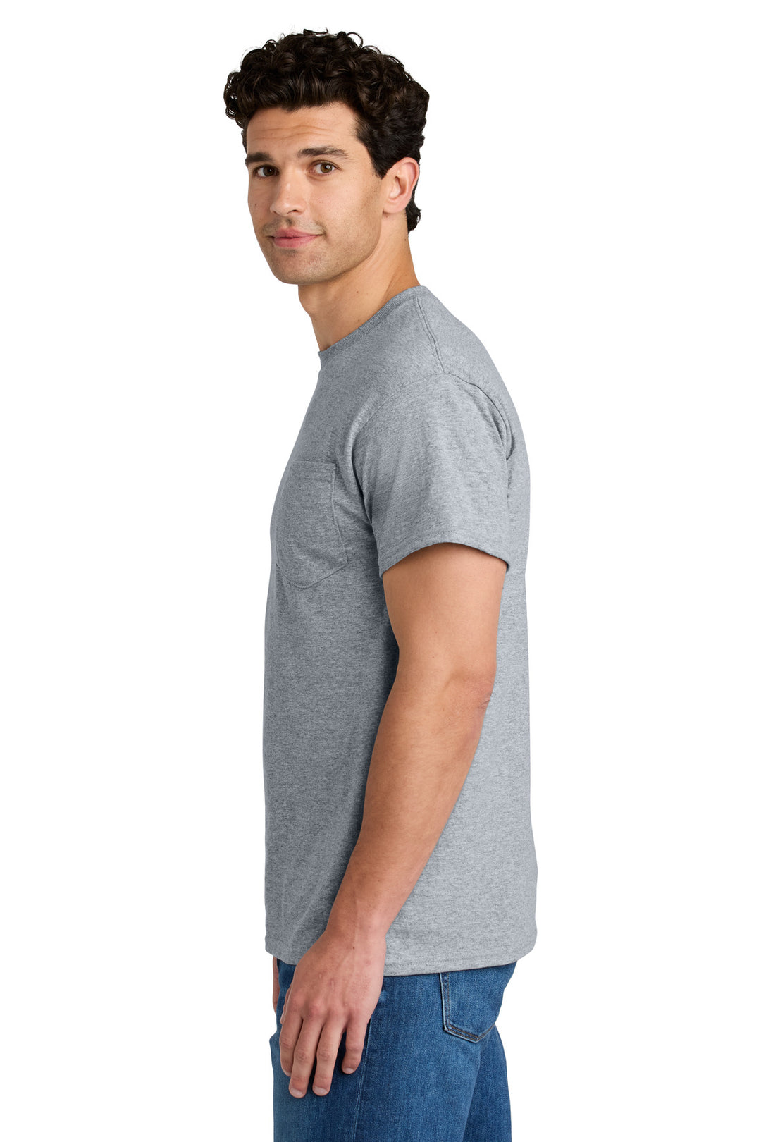Sport Grey Gildan - DryBlend 50 Cotton/50 Poly Pocket T-Shirt. 8300
