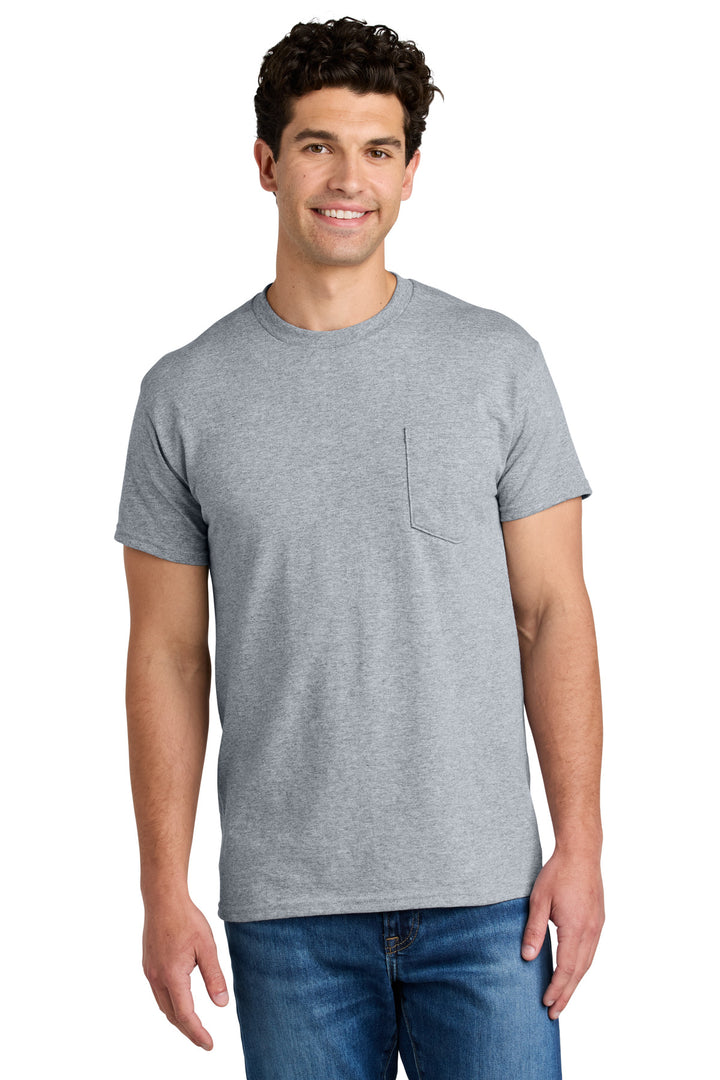 Sport Grey Gildan - DryBlend 50 Cotton/50 Poly Pocket T-Shirt. 8300