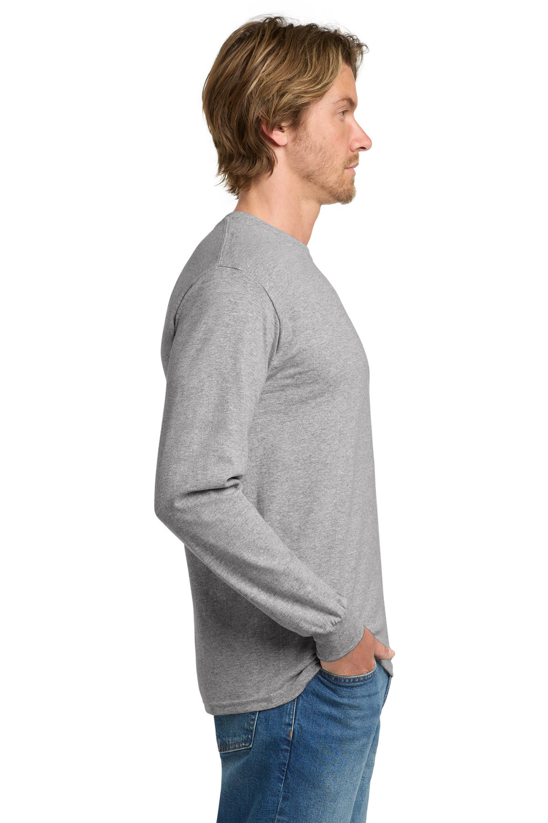 Sport Grey Gildan - Heavy Cotton 100% Cotton Long Sleeve T-Shirt. 5400