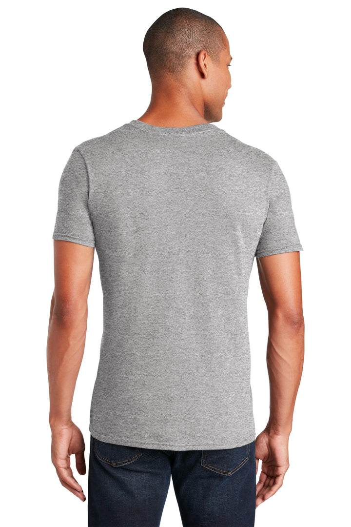 Sport Grey Gildan Softstyle V-Neck T-Shirt. 64V00