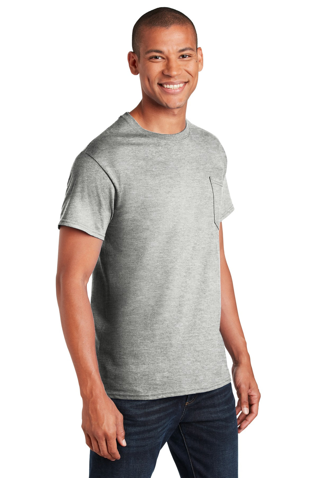 Sport Grey Gildan - Ultra Cotton 100% US Cotton T-Shirt with Pocket. 2300