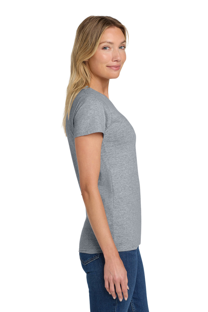 Sport Grey Gildan Women's Heavy Cotton 100% Cotton T-Shirt. 5000L