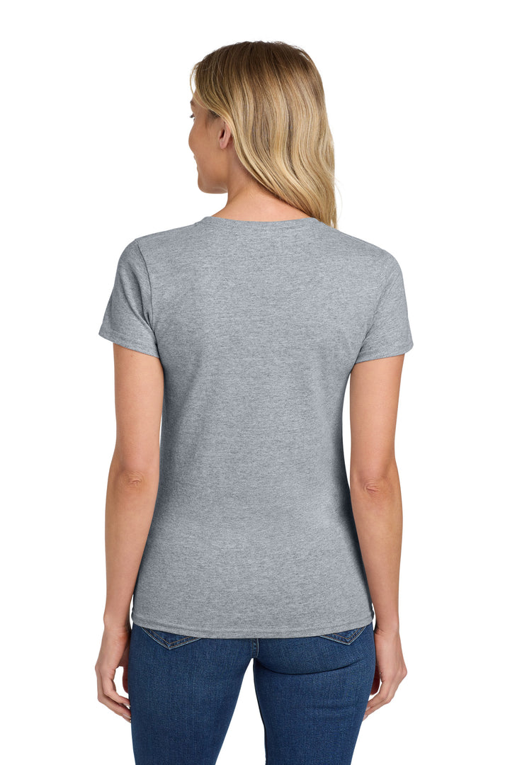 Sport Grey Gildan Women's Heavy Cotton 100% Cotton T-Shirt. 5000L