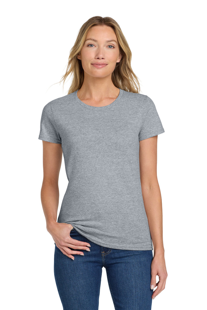 Sport Grey Gildan Women's Heavy Cotton 100% Cotton T-Shirt. 5000L