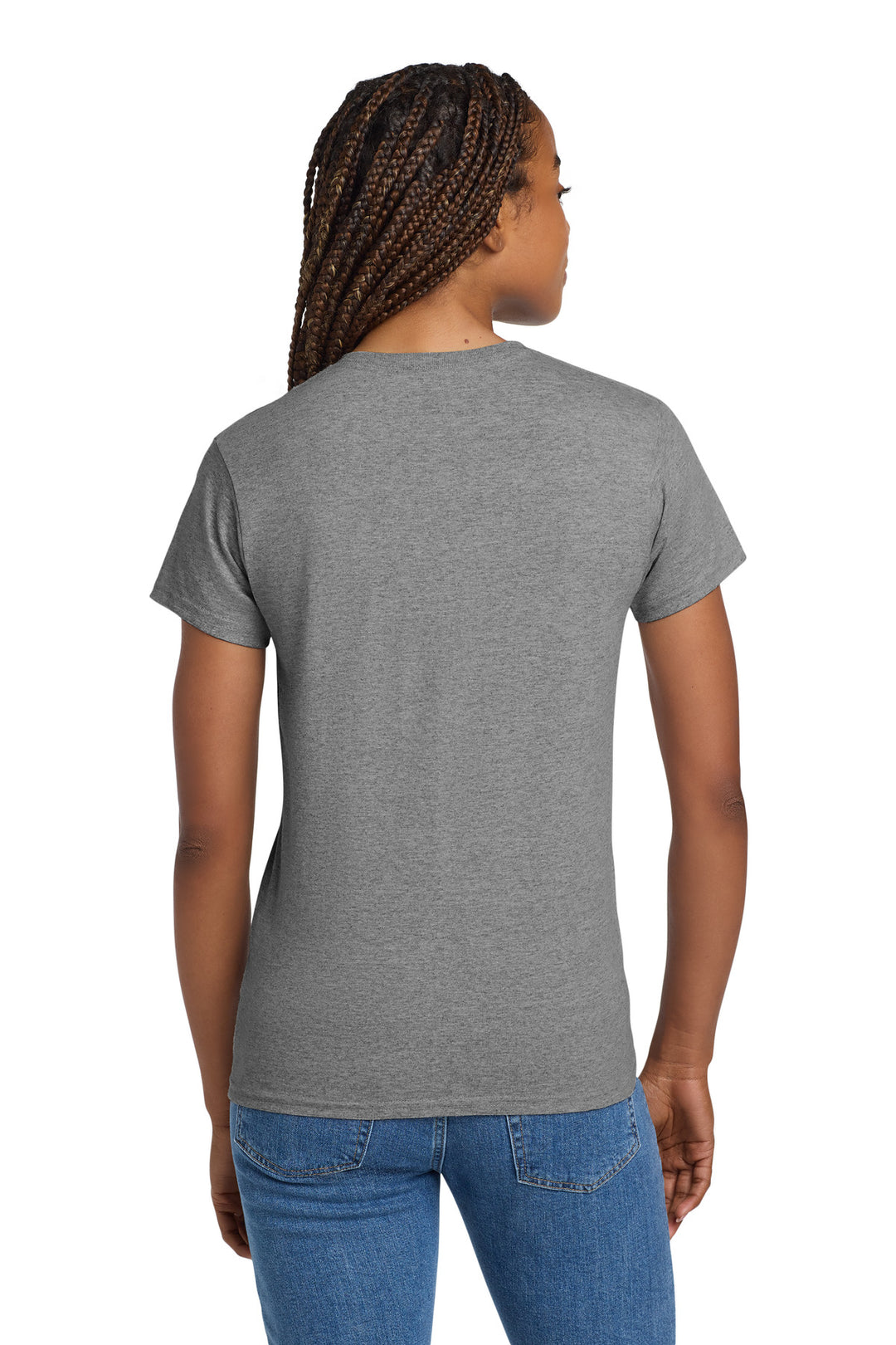 Sport Grey Gildan Women's Ultra Cotton 100% US Cotton T-Shirt. 2000L