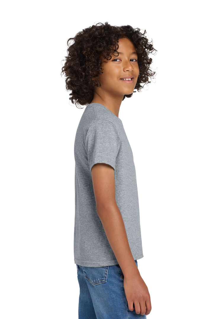 Sport Grey Gildan Youth DryBlend 50 Cotton/50 Poly T-Shirt. 8000B