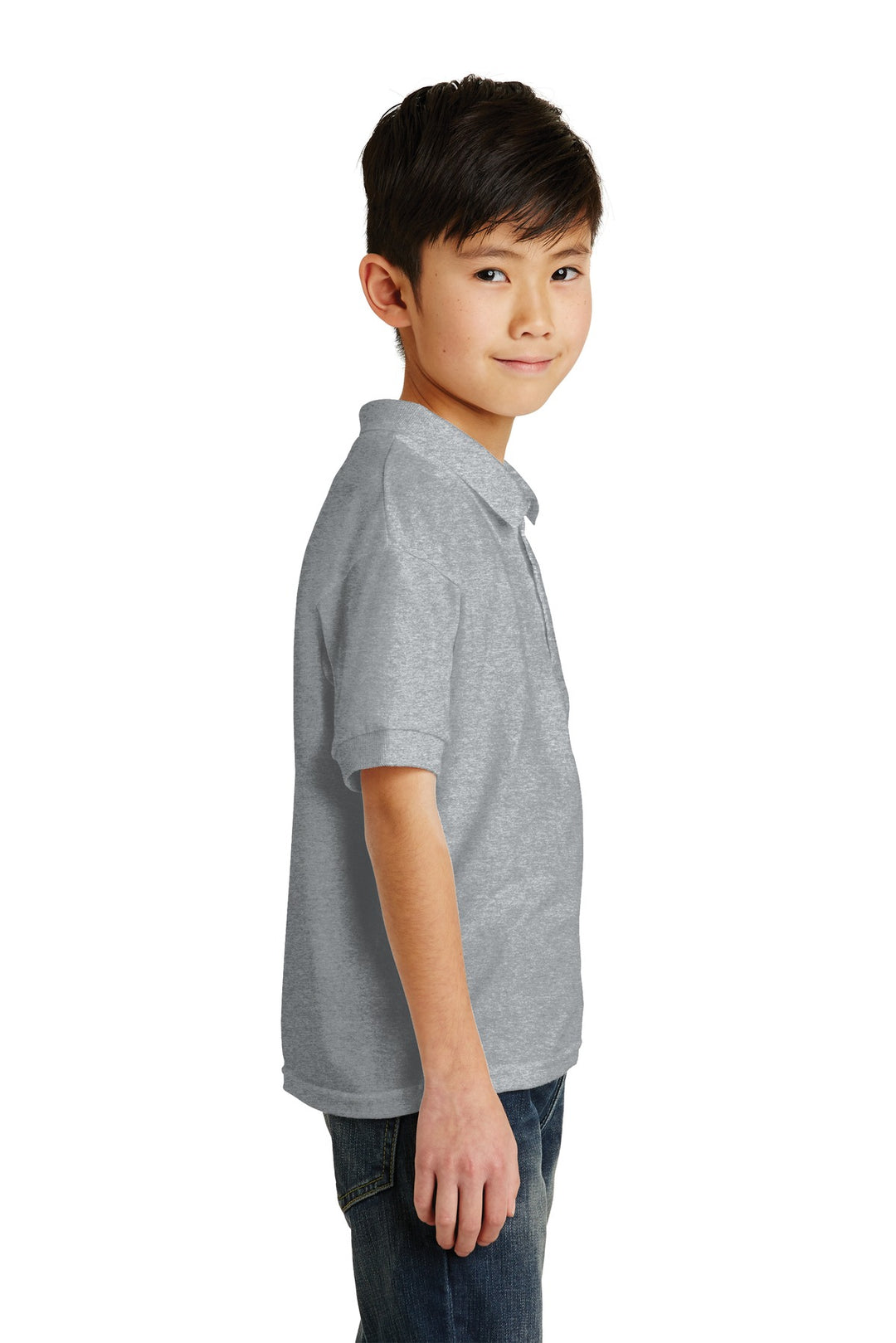 Sport Grey Gildan Youth DryBlend 6-Ounce Jersey Knit Sport Shirt. 8800B