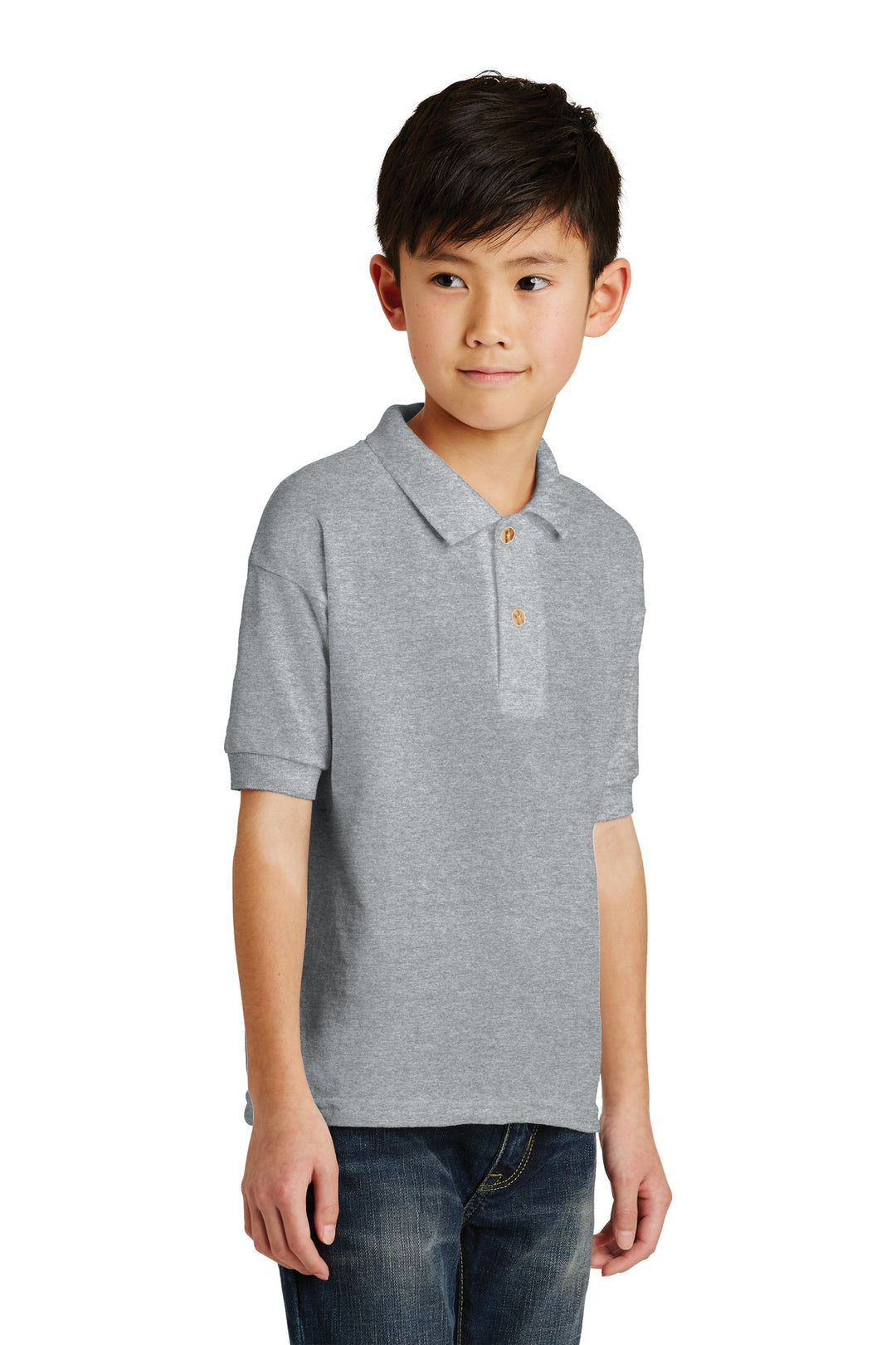 Sport Grey Gildan Youth DryBlend 6-Ounce Jersey Knit Sport Shirt. 8800B