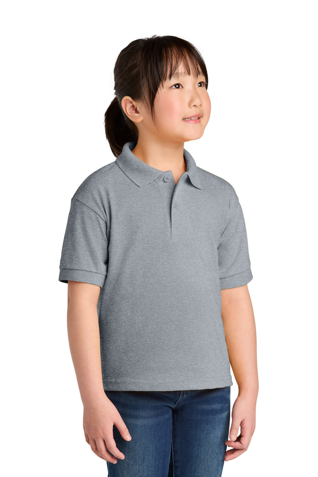 Sport Grey Gildan Youth DryBlend 6-Ounce Jersey Knit Sport Shirt. 8800B